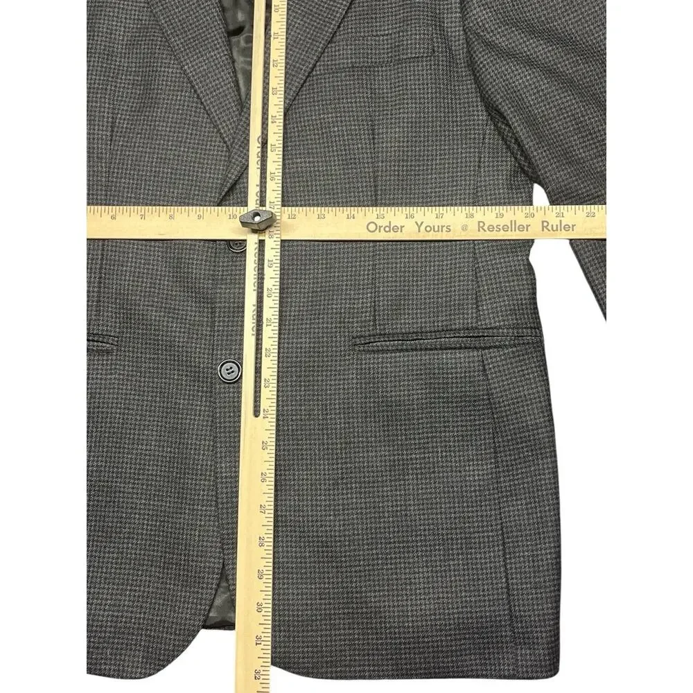 Vintage Brooks Brothers Wool Cashmere Micro Check Blazer Men’s 40R Made in Chile